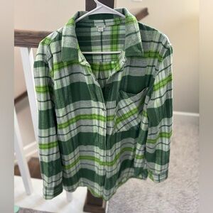 American eagle green plaid flannel medium